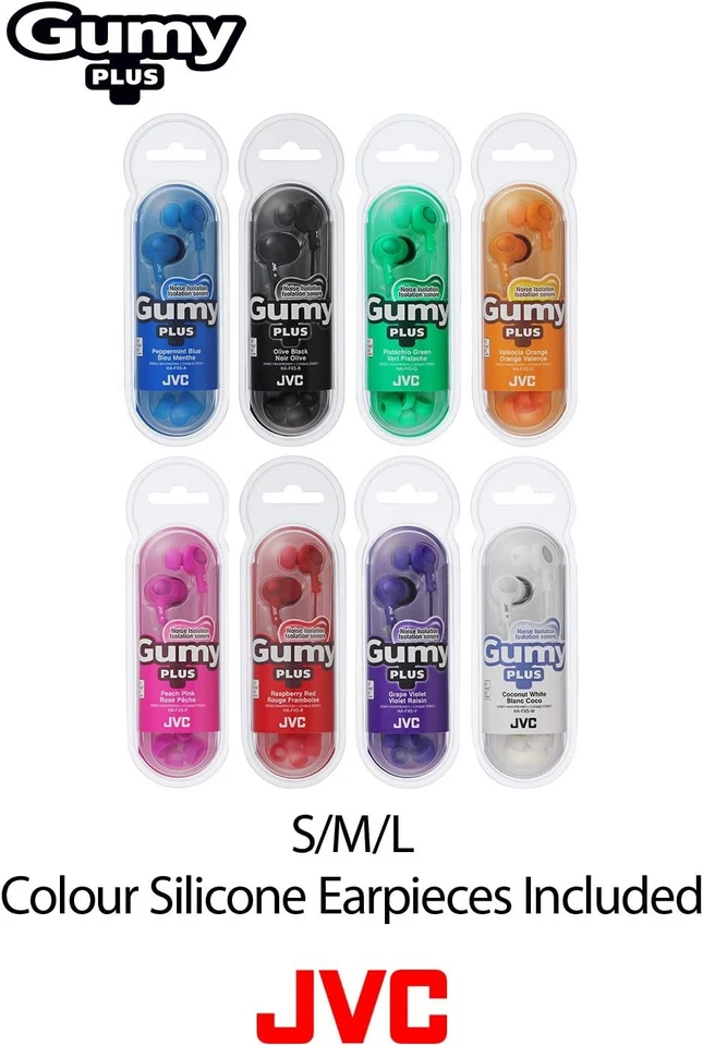 JVC HAFX5B Gumy Plus Inner Ear Headphones -Black Olive Black Standard Packaging - Image 2 of 4