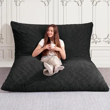 4 in 1 Bean Bag Chair, Giant Memory Foam Filling Bean Bag Sofa, Adult Bean Bag C