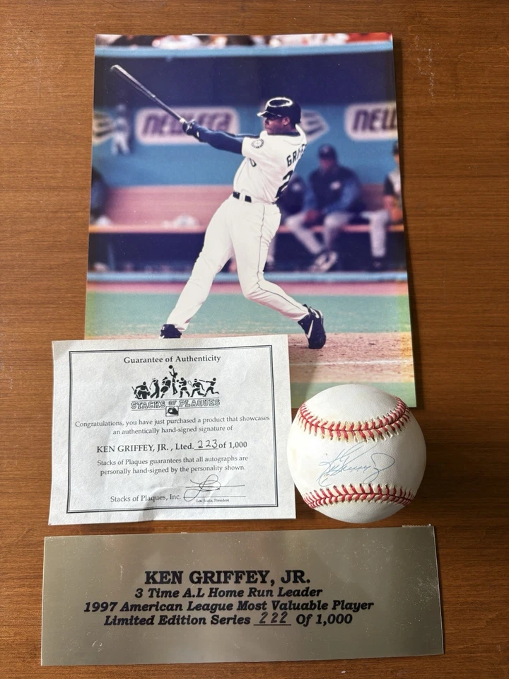 Ken Griffey Jr. Signed Autographed American League Baseball Ball COA w/ Photo - Image 2 of 4