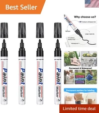 Oil-Based Black Paint Pens - Waterproof & Durable Markers for Indoor/Outdoor Use