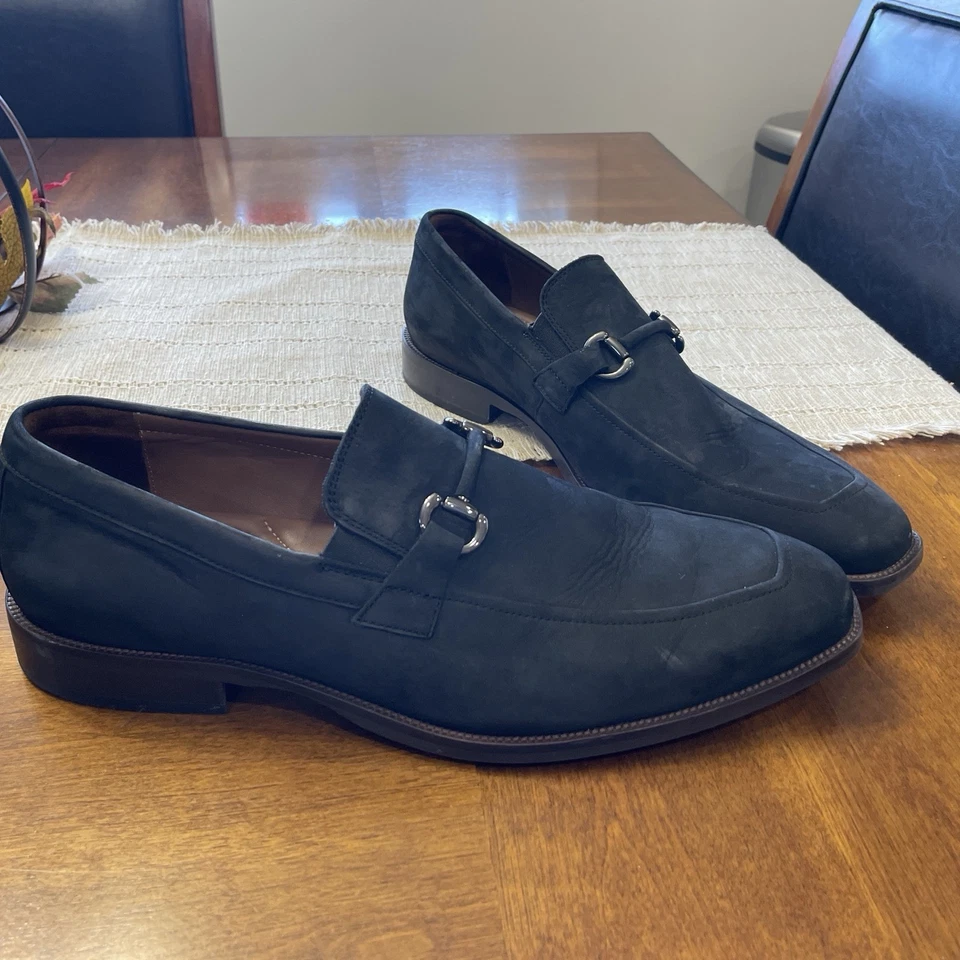 Johnston & Murphy Everett Shoes Mens 13M Black Suede Leather Bit Loafers Dress - Image 3 of 4