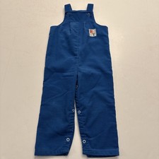 Vintage Buster Brown Corduroy Overalls Baby 24 Months Blue Made In USA
