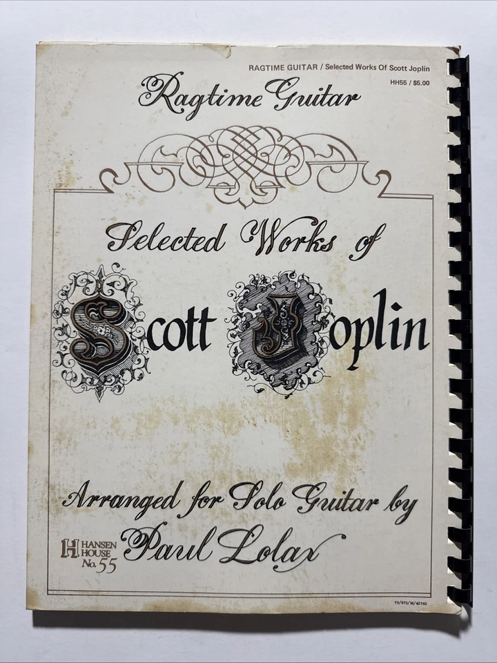 Guitarra Ragtime RARA Obras Seleccionadas de Scott Joplin Guitarra Solo 1975 con Disco Foto 4 de 4