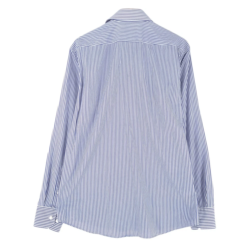 HUGO BOSS Camicia Da Uomo Formale Classica Blu A Righe Qe2 Taglia 16.5 42 - Immagine 3 di 4