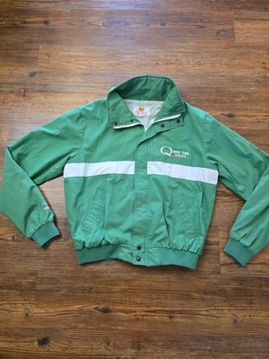Vtg 80s Quaker State Racing Jacket King Sports Embroidered Green Sz.L