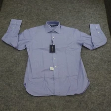 Polo Ralph Lauren Button Up Shirt Mens 16 40 41 Blue White Regent Fit Dress K