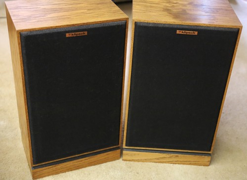 Klipsch KG4 Floor Speakers Vintage 1984 with Oak Cabinets Tested