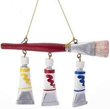 Paint Brush With Paint Tubes Ornament