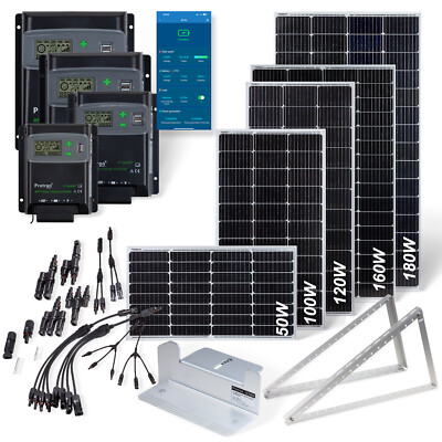 Solarpanel 50W 100W 160W 180W Solarmodul wohnmobil Laderegler MPPT PWM Halterung