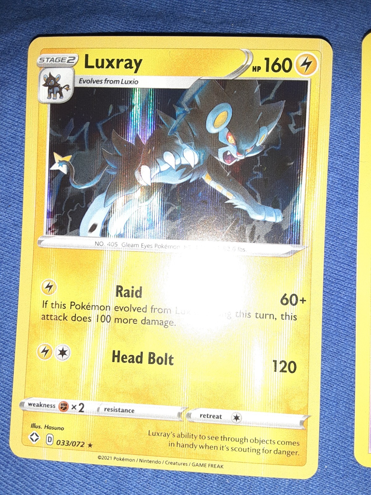 Luxray 033/072 - Shining Fates - Holo Rare - Pokémon TCG - NM FREE SHIPPING RARE
