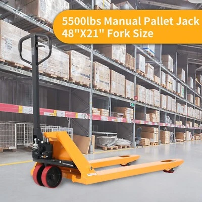 APOLLOLIFT Narrow Aisle Manual Pallet Jack 21"x48" Fork 5500lb Hand Pallet Truck
