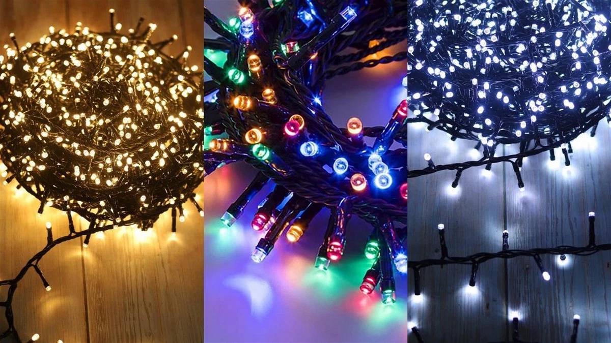 Cluster Christmas Tree String Lights Outdoor Indoor Timer 8