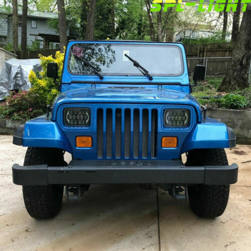 120W 7x6'' 5x7'' LED Headlight Hi-Lo Beam Halo DRL For Jeep Cherokee XJ YJ - Bild 2 von 12