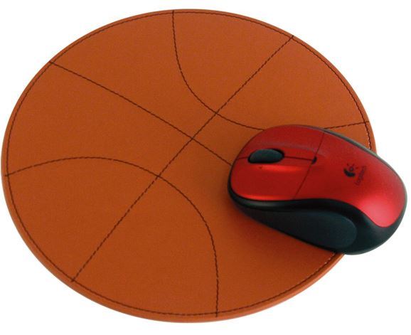 (New) Leather Basketball Mouse Pad Orange