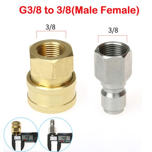 Pressure Washer Quick Release 3 8 Male Female Fitting Coupling Set Ebay