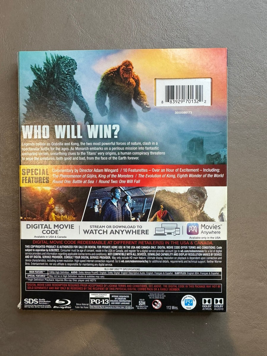 Godzilla vs. Kong [Blu-ray + DVD] 883929701322| eBay