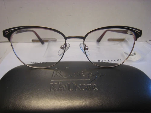 KAY UNGER EYEGLASSES FRAME K220 BURG 52-17-140-38v W/CASE NEW & AUTHENTIC