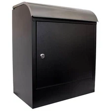 Qualarc, Modern, Selma locking mail & parcel box, black with stainless steel