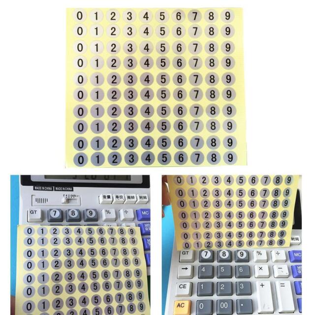 100Pcs 10x10mm Number Stickers Self-Adhesive Sliver U2S6 I8P5 Number F F8G4