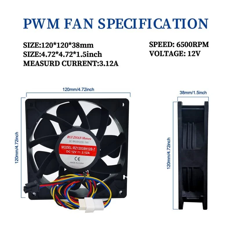 10Pcs X 7000 RPM Cooling Fans Bitmain Antminer S19 L7 L3+ S17 S19j T19 BTC Miner - Image 2 of 4