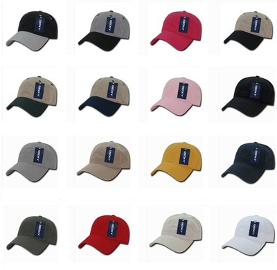 Plain Solid Blank Washed 100% Cotton Polo Style Low Crown Baseball Ball Hat  Cap