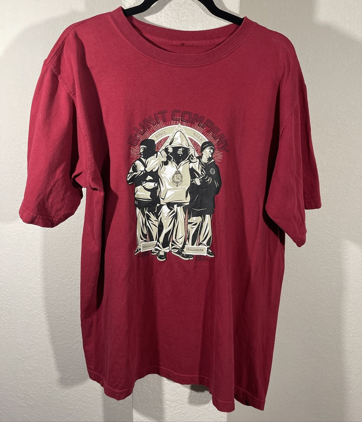 G-Unit  T-Shirt Red Men Size XL  50 Cent Hip Hop Music *Hole