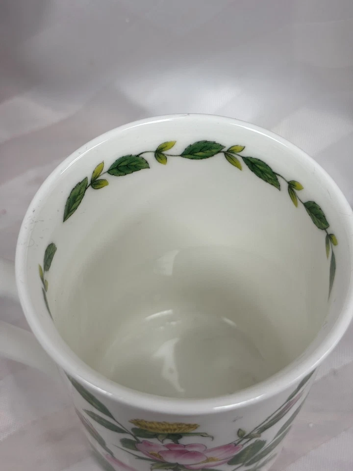 Taza de café CROWN TRENT Fine Bone China diseño rosa salvaje años 70 - 10 oz, casa de campo Foto 4 de 4