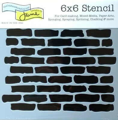 Brick Stencils Concrete Wall Pattern For Mixed Media Art Template TCW Stencils