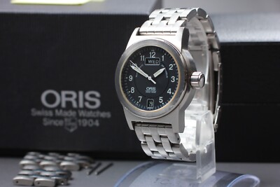 *Near MINT* ORIS Big Crown 7501 Black Dial Day Date 50m Automatic Men's Watch