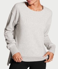 NEW Victoria's Secret SPORT French Terry High-low Sweatshirt Top Gray sz XS