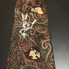 Vintage Looney Tunes Necktie - Bugs Bunny  Tasmanian Devil Men's Tie