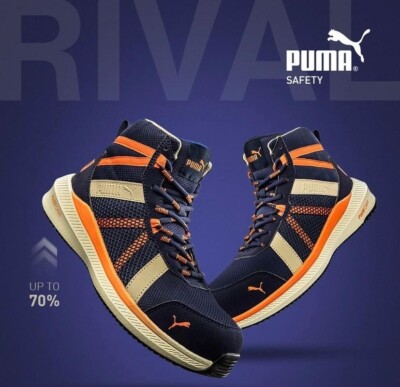 PUMA Sicherheitsschuhe RIVAL blue/orange Mid 635040 Arbeitsschuhe leicht