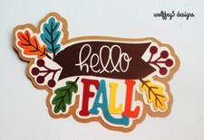 CRAFTECAFE FALL KID TITLE premade paper piecing scrapbook diecut piece album 3D