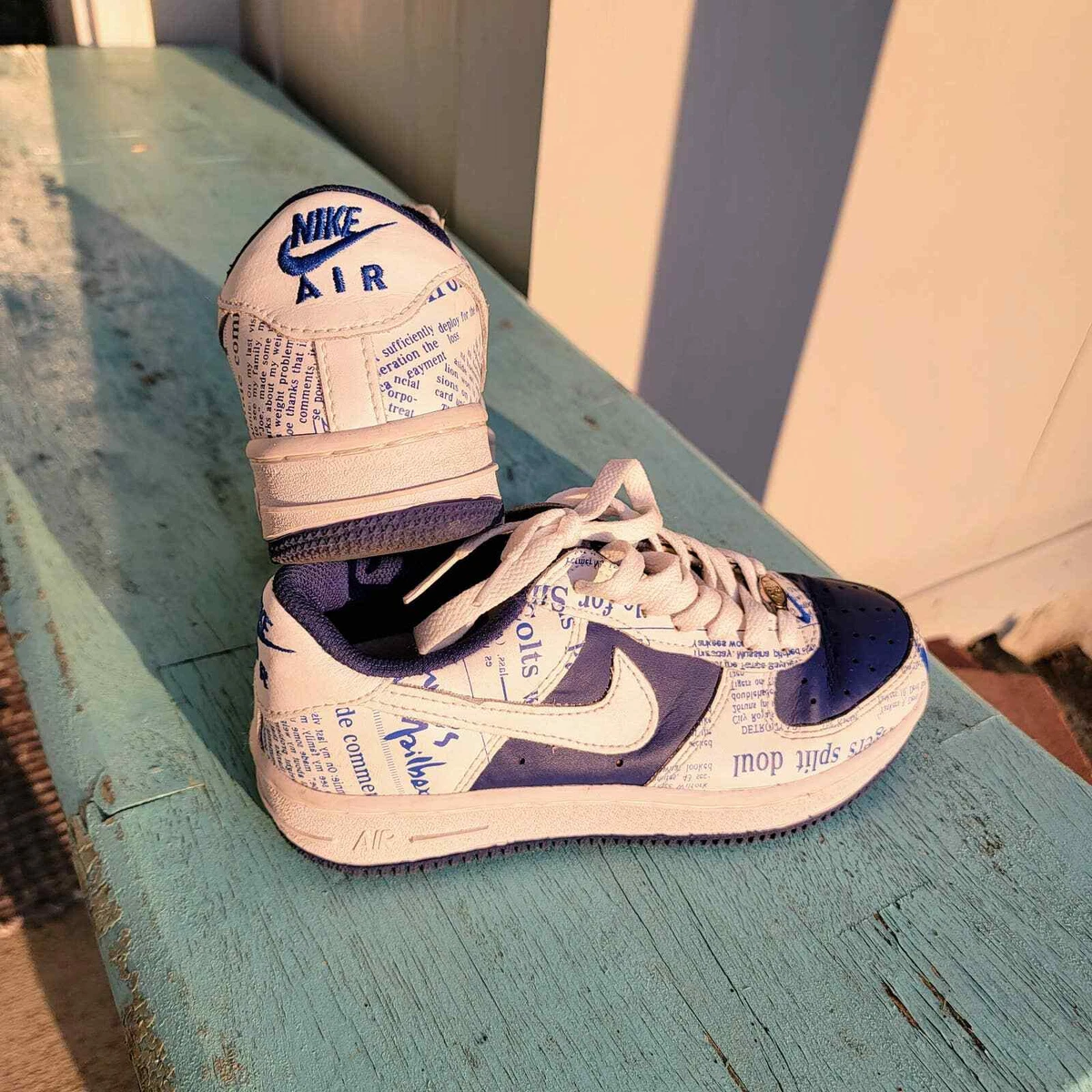 Custom NIKE AF1 82 Air Force One low Korea Times English M 5.5