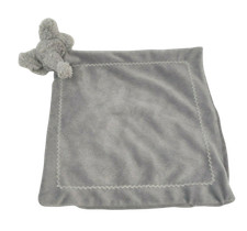 BABY GREY ELEPHANT SECURITY BLANKET STUFFED ANIMAL PLUSH LOVEY ZIGZAG BORDER