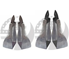 Aluminum Engraved 4.75" Adult Western Horse Bell Stirrups with Original Leather