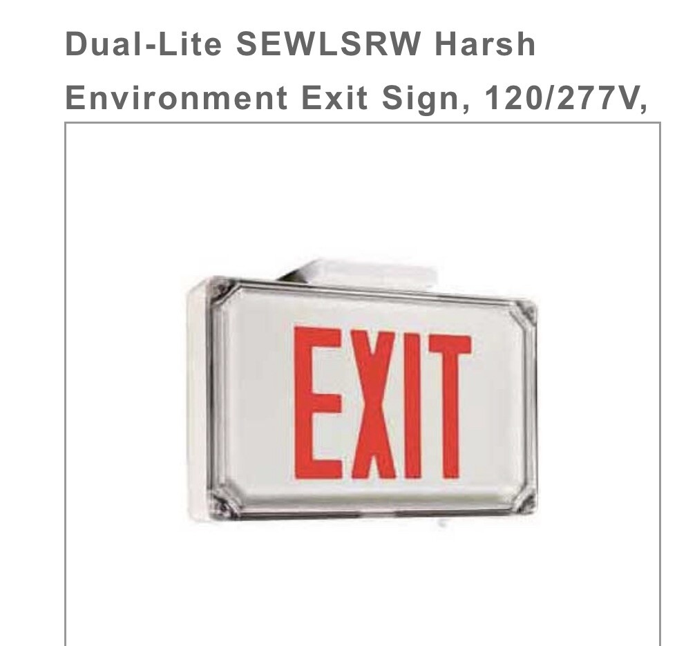 HUBBELL DUAL-LITE SEWLSRW LED Exit Sign and Light with Emergency Backup