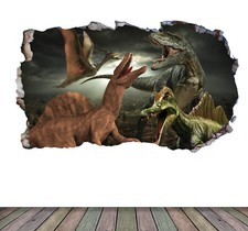 Wall Smash Dinosaurs Dinosaur Self Adhesive Wall Sticker Decal Print Printed