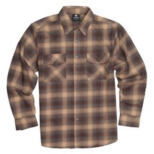 YAGO Men's Casual Plaid Flannel Long Sleeve Shirt YG2508-AB21 Tan/Gray S-5XL 