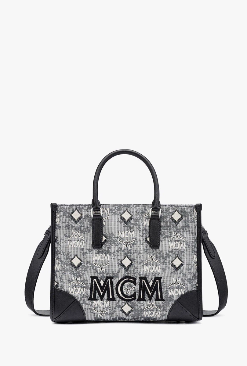 Mcm Large Munchen Leather Tote Bag - Black