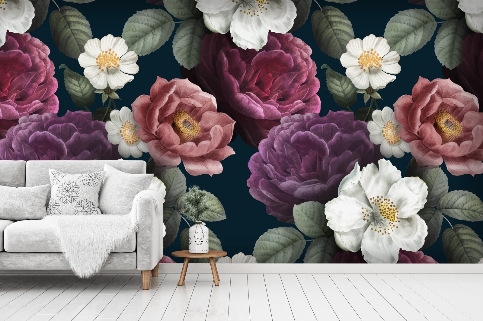 3D Flowers Flora Wall Murals Wallpaper Murals Wall Sticker 2
