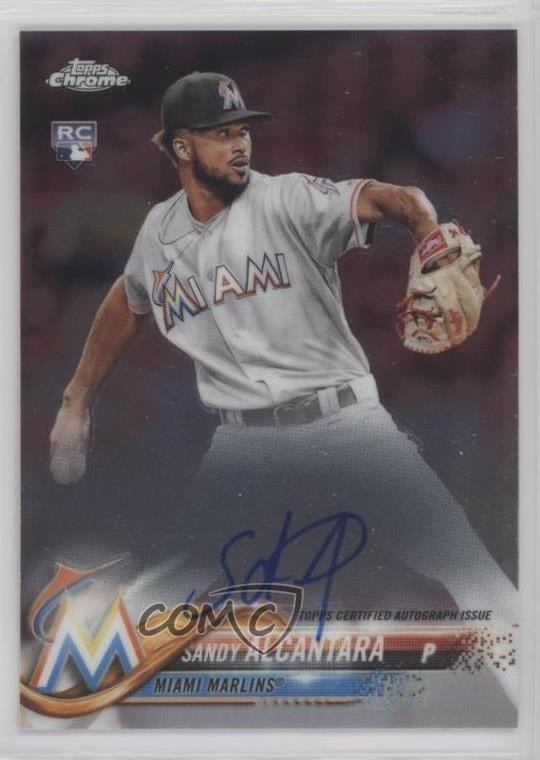 2018 Topps Chrome Rookie Auto Sandy Alcantara #RA-SA Auto 7eo