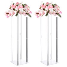 2pcs Wedding Flower Stand Vase Column Acrylic Flower Stand 31.5 Inch Tall