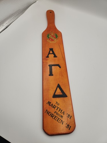 University Of Illinois Vintage Sorority Paddle Alfa Gamma Delta 1951