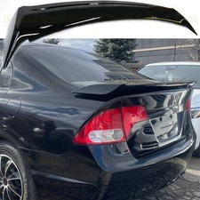 2006-2011 Honda Civic 4dr Gloss Black Si Factory Style Trunk Spoiler Wled Light
