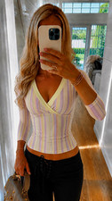 SheIn Damen Strick-Bauchfrei-Top XS gestreift...