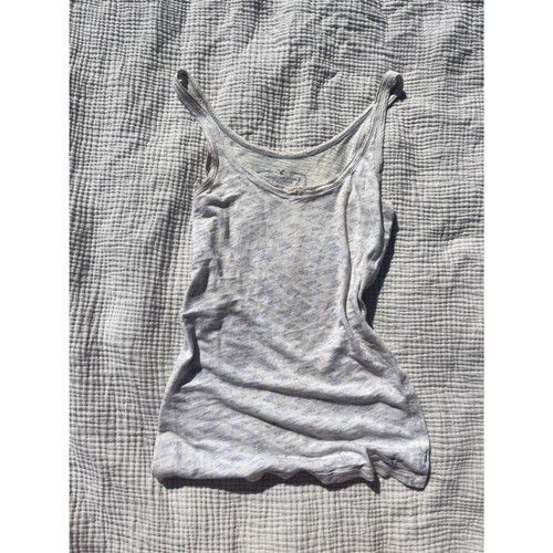 Y2K American Eagle White Floral Tank Top – Size M