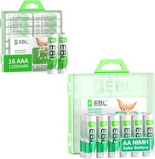 EBL Rechargeable AAA Batteries 16-Counts Ready2Charge 1100mAh Ni-MH...