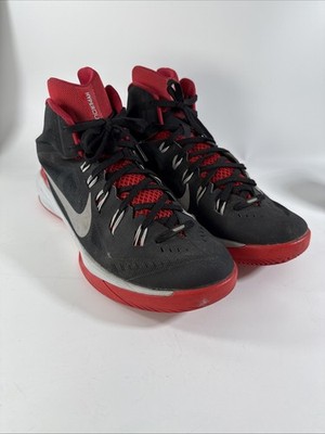 Nike Hyperdunk Lunarlon Basketball Shoes-Size 12-2014-653640-003-Black/Red
