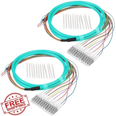Duogalia 2pk LC-OM3 Fiber Optic Pigtail 1.2m 12 Strand